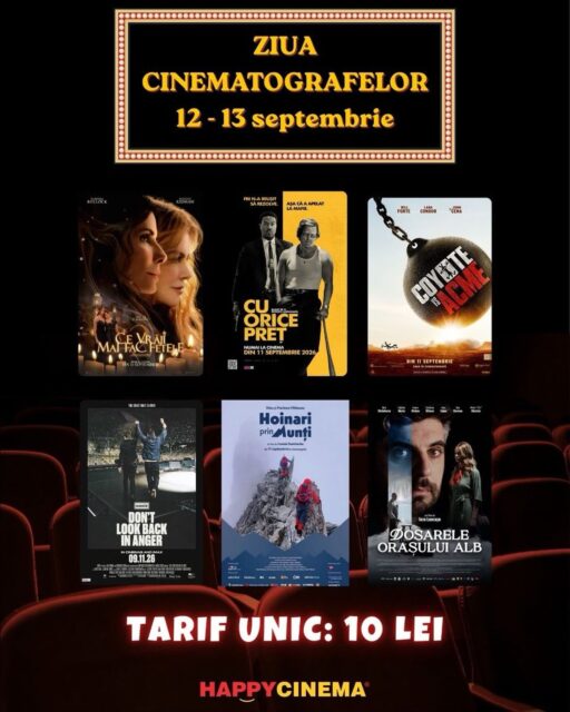 Experiență VIP de cinema la doar 10 LEI? Da, ai citit bine! 🎟️✨Pe 12 și 13 septembrie, de Ziua Cinematografelor, toate filmele de la @happycinema.ro Colosseum Mall au biletul la preț unic de 10 LEI - inclusiv proiecțiile din sălile VIP! 🍿🎬📲 Intră pe colosseummall.ro/cinema sau link-ul din bio și alege locurile înainte să se epuizeze!📍 Șoseaua Chitilei 284, Sector 1 (Parcare gratuită)#ColosseumMall #HappyCinema #CinemaVIP #MallTogetherNow #NeVedemAici