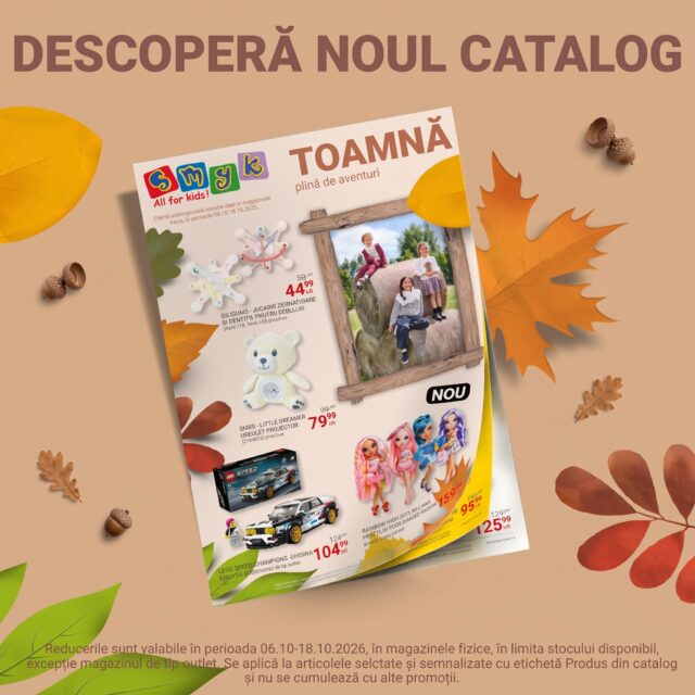 Noul catalog de toamnă a sosit la raft în @smykro Colosseum Mall! 🧸🍂Până pe 18 octombrie, ai reduceri speciale la o gamă largă de jucării, jocuri creative și hăinuțe de sezon pentru cei mici. Tot ce trebuie să faci este să cauți articolele marcate cu eticheta „Produs din catalog” în magazin.Fă-ți vizita completă: o oprire la joacă la Orăselul Vesel sau la pump track-ul Colosseum Joy Arena, o cafea la Café Barbera și o masă delicioasă în FoodCourt.📍 SMYK · Colosseum Mall (Șos. Chitilei 284)Ofertă valabilă în magazinul fizic până pe 18 octombrie, în limita stocului.#ColosseumMall #MallTogetherNow #NeVedemAici #SmykRomania
