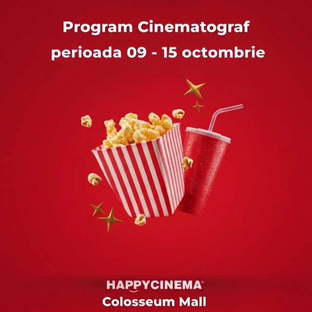 Agenda de weekend se scrie la cinema. 🎬✨De la premiera Teambuilding 2 la aventurile de toamnă cu Mielul Shaun sau concertul legendar Queen Budapest, noul program Happy Cinema Colosseum Mall (09–15 octombrie) are opțiunea ideală pentru fiecare:🍿 Comedie & Acțiune: Teambuilding 2, Băiat de Milioane (Avanpremieră), Verity, Resident Evil
🧸 Kids & Family: Mielul Shaun, Pisicile de la Muzeu 2, Fata din Nori, Coyote vs. Acme
🎶 Special Screenings: Queen Budapest (Sâmbătă, 18:00) & Lalisa (Luni / Miercuri, 19:00)Fă-ți vizita completă: o oprire caldă la o cafea înainte de film și o masă bună în Food Court. Fără stres de trafic aglomerat și cu peste 2.000 de locuri de parcare gratuită.Biletele te așteaptă la link în bio sau casieria cinematografului.
Tu ce bifezi pe marele ecran săptămâna asta?📍 Happy Cinema · Colosseum Mall (Șos. Chitilei 284)#ColosseumMall #MallTogetherNow #HappyCinema #CinemaTime #WeekendVibes