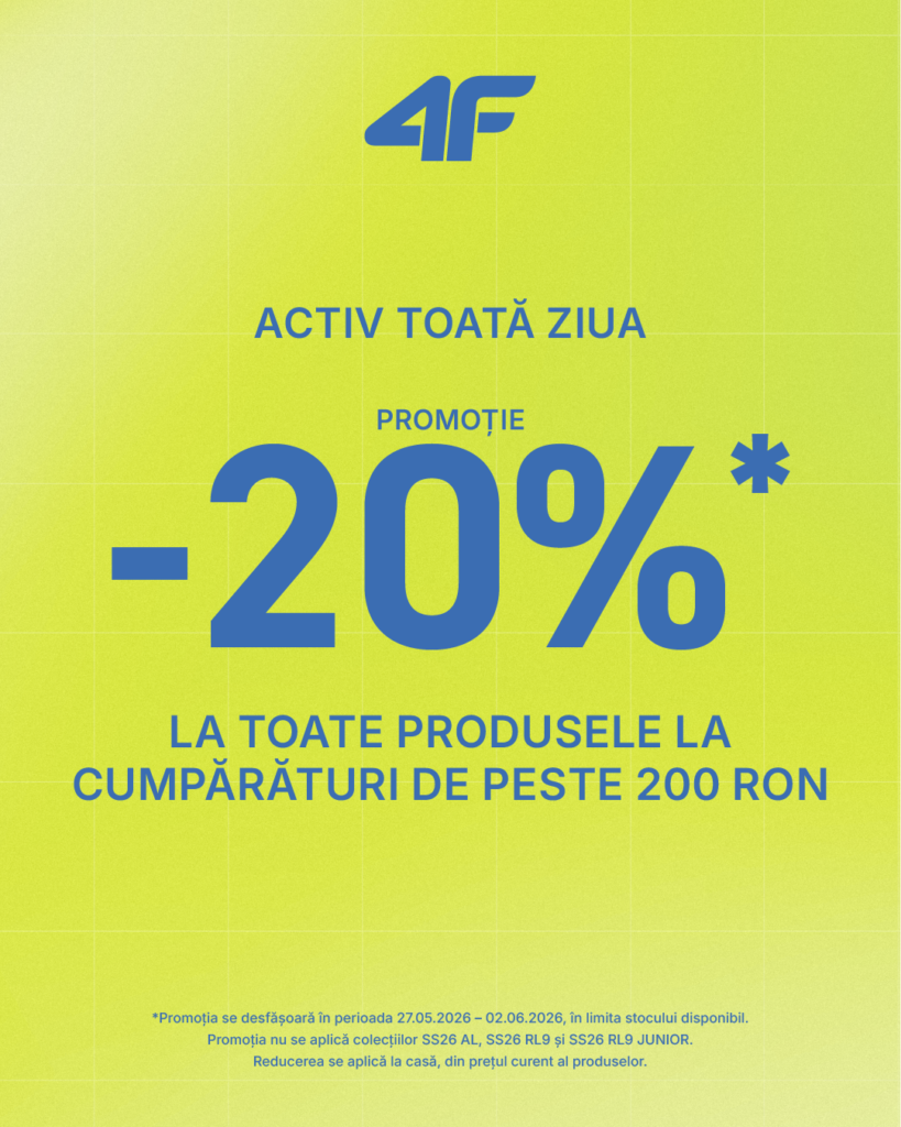 20%reducere 4F echipament sportiv colosseum mall