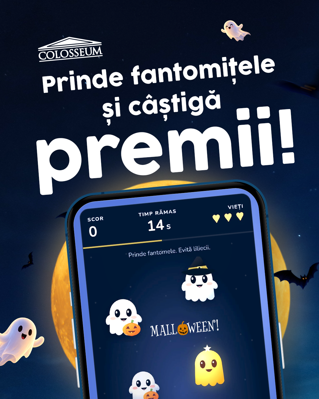 Prinde fantomițele și câștigă premii! Jocul Fabrica de BAU!, direct pe telefon.